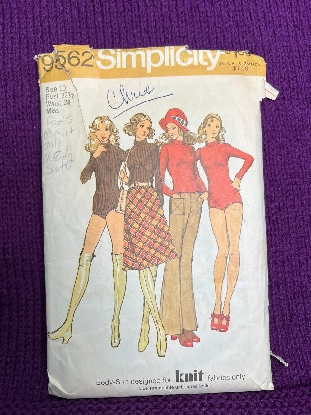 Simplicity Sewing pattern 9562 aline skirt flare pants